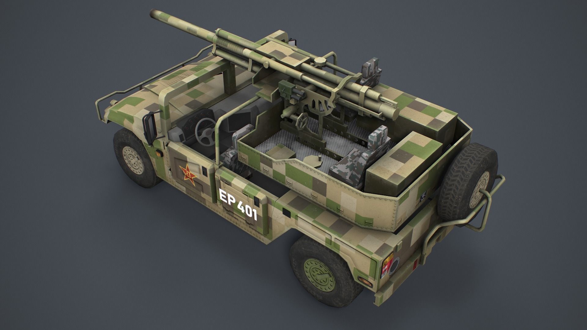 PCP-001 Mortar 82mm Low-poly 3D model_7