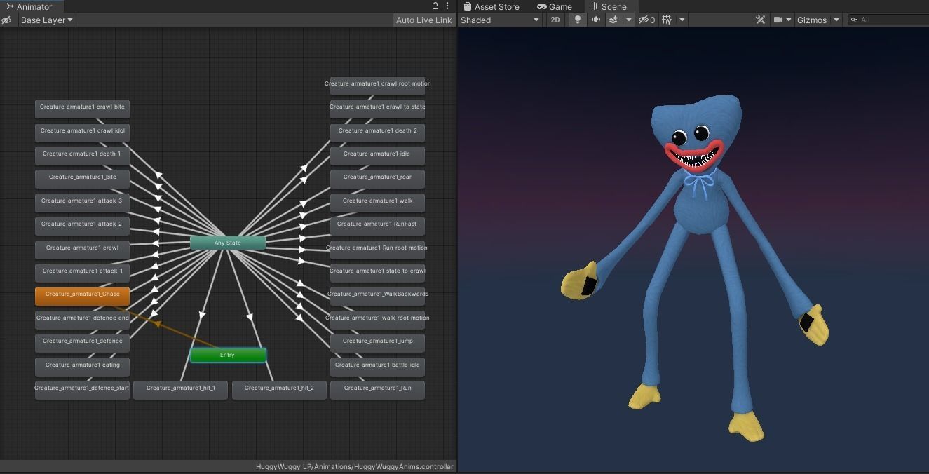 Huggy Wuggy - Poppy Playtime Game Ready Low-poly 3D model_8