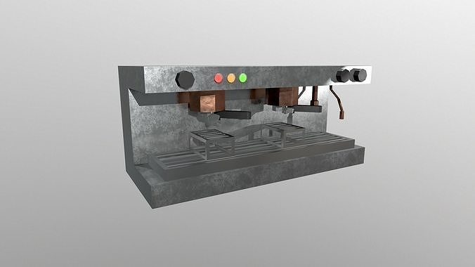 Low Poly Espresso Machine  Free low-poly 3D model