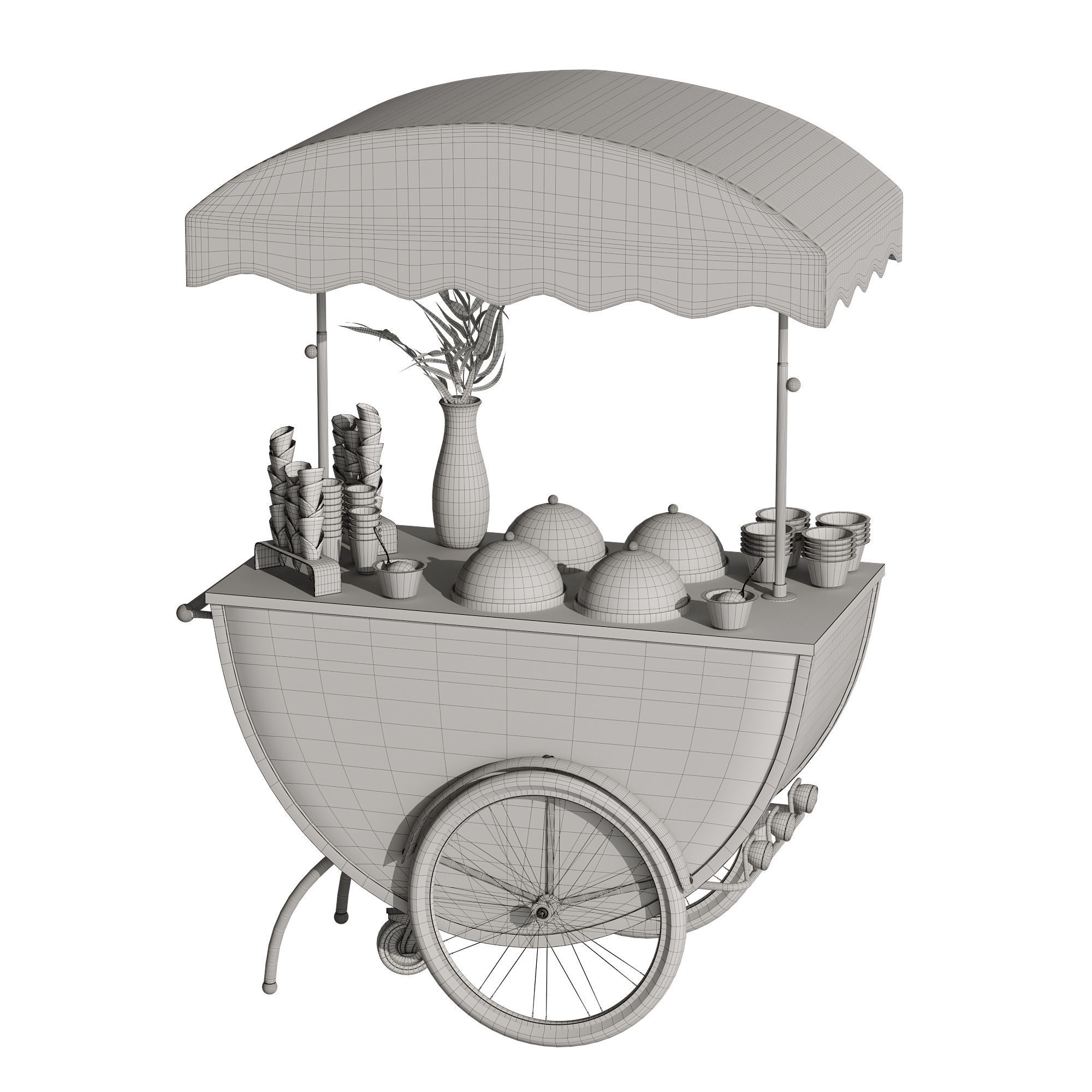 Gelato cart 2 orange 3D model_20