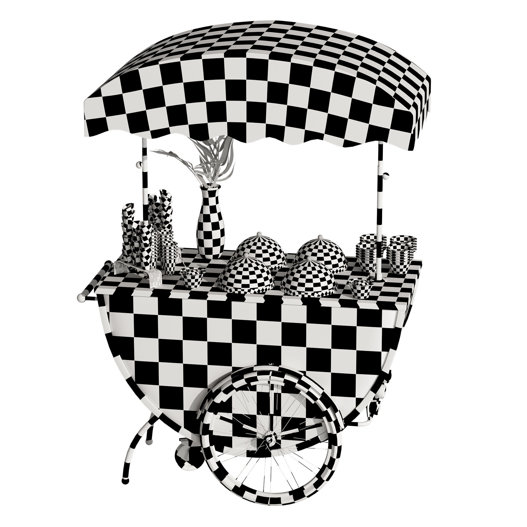 Gelato cart 2 orange 3D model_22