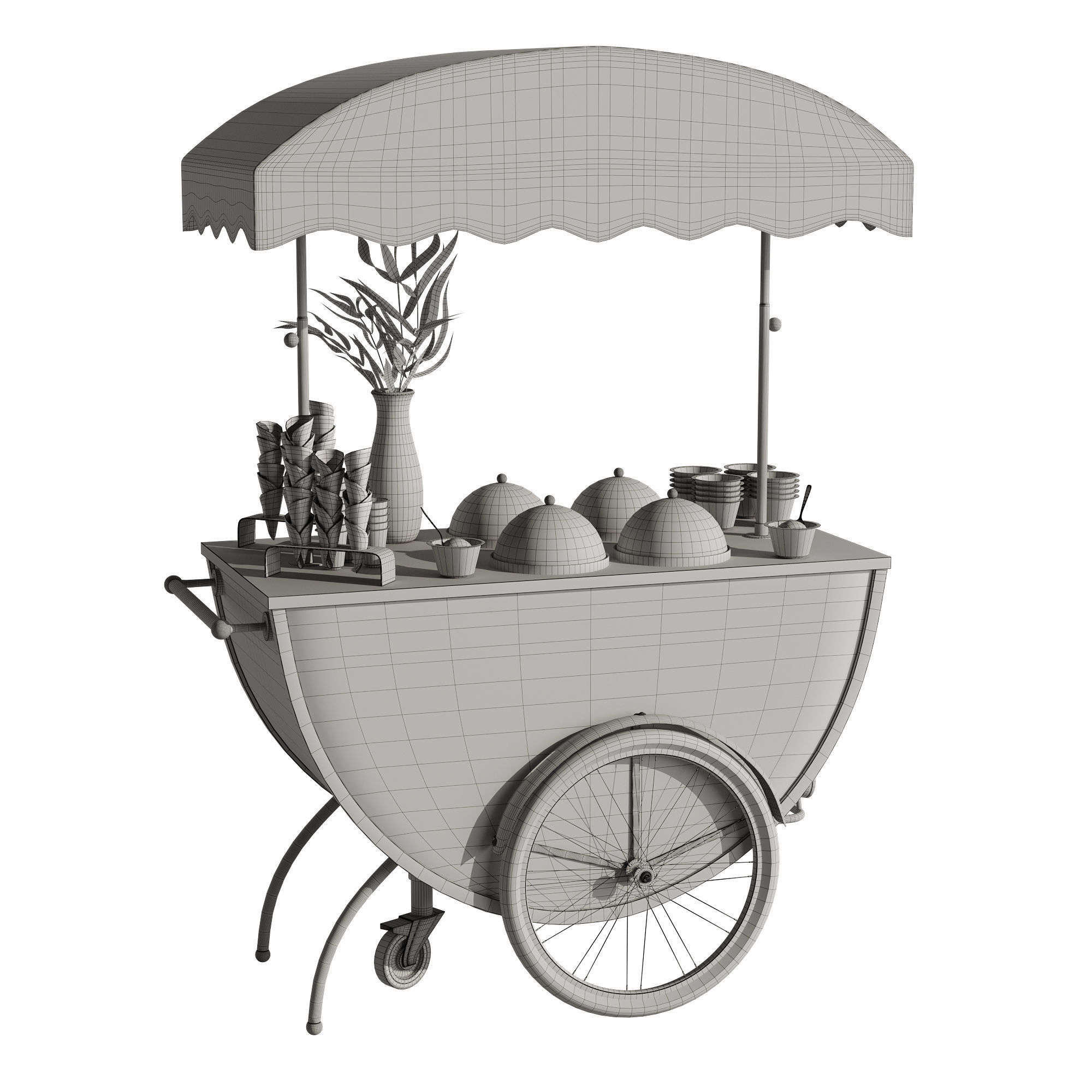 Gelato cart 2 orange 3D model_21