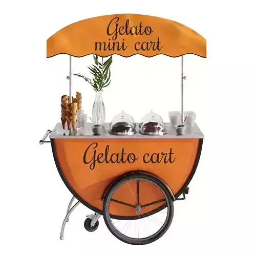 Gelato cart 2 orange 3D model