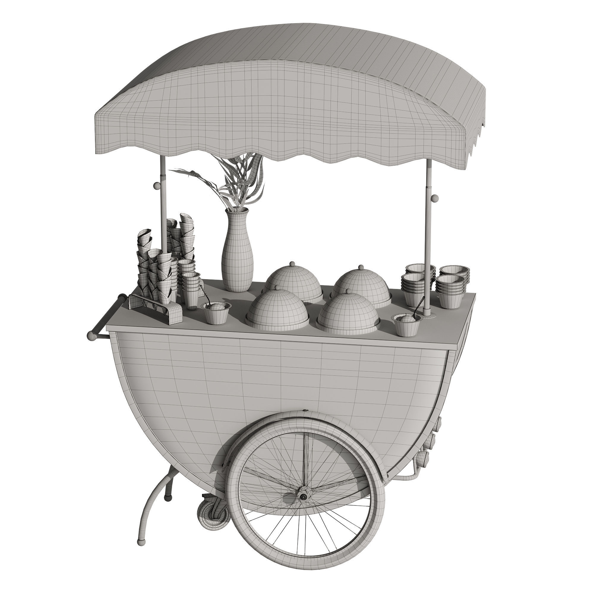 Gelato cart 2 orange 3D model_19