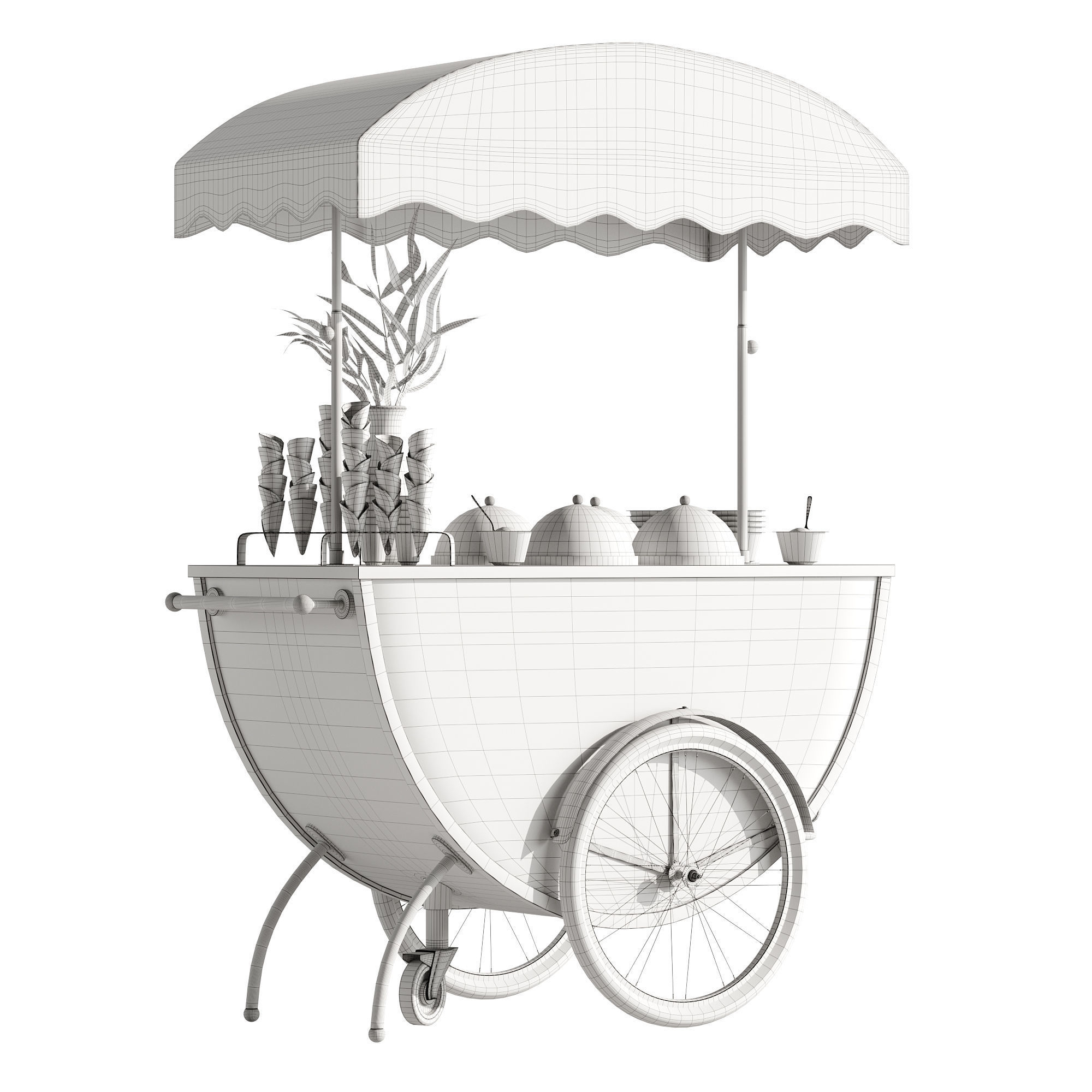 Gelato cart 2 orange 3D model_8