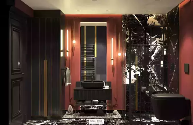 Bathroom Modern and Classic mix matched style 