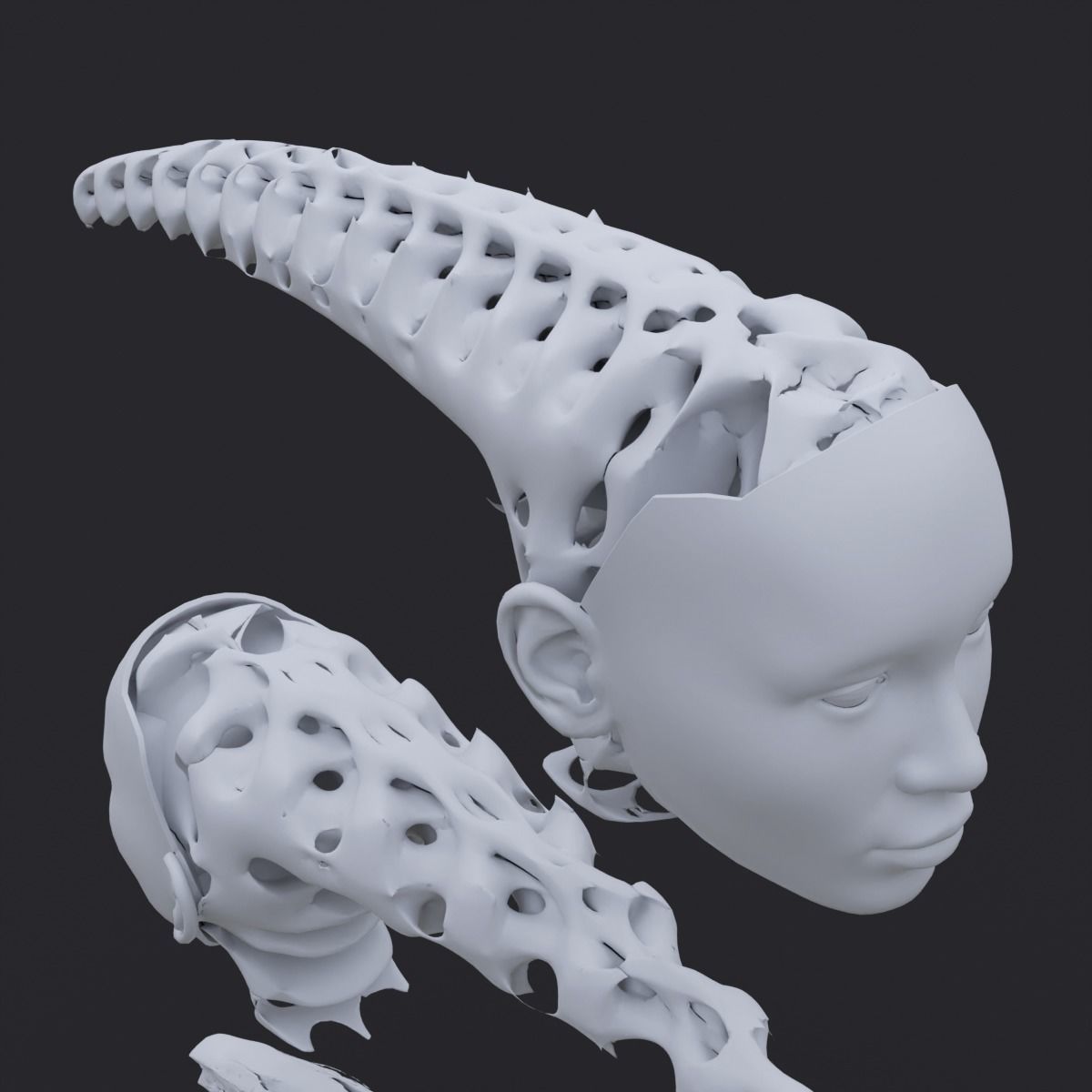 Gyroid Skull 3D model_5