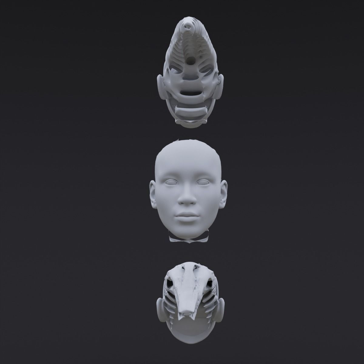 Gyroid Skull 3D model_2