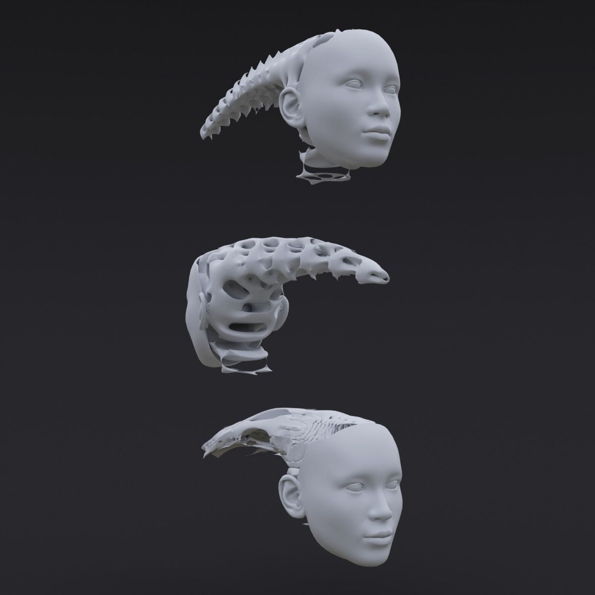 Gyroid Skull 3D model_3
