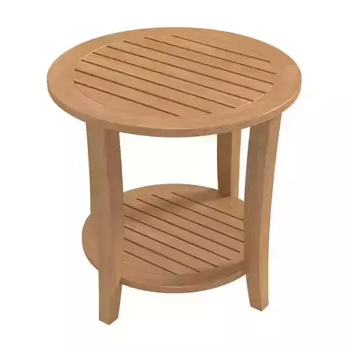 Country Casual Teak Seneca round teak side table