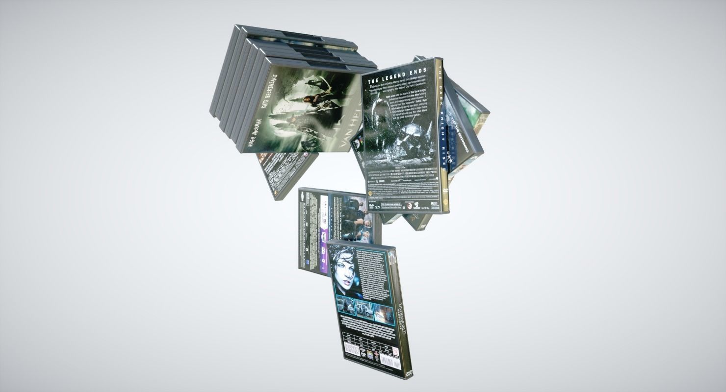 DVD Boxes Low-poly 3D model_3