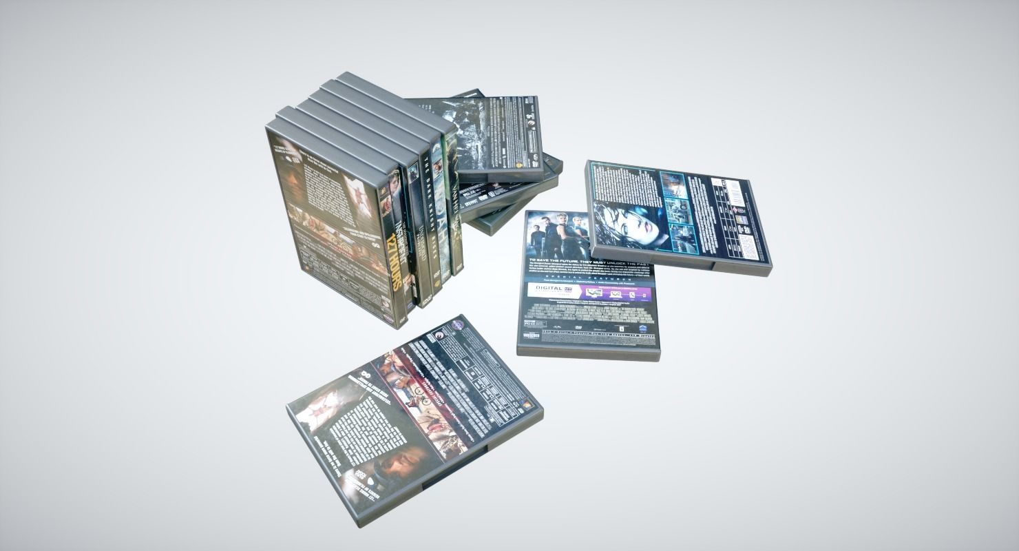 DVD Boxes Low-poly 3D model_1