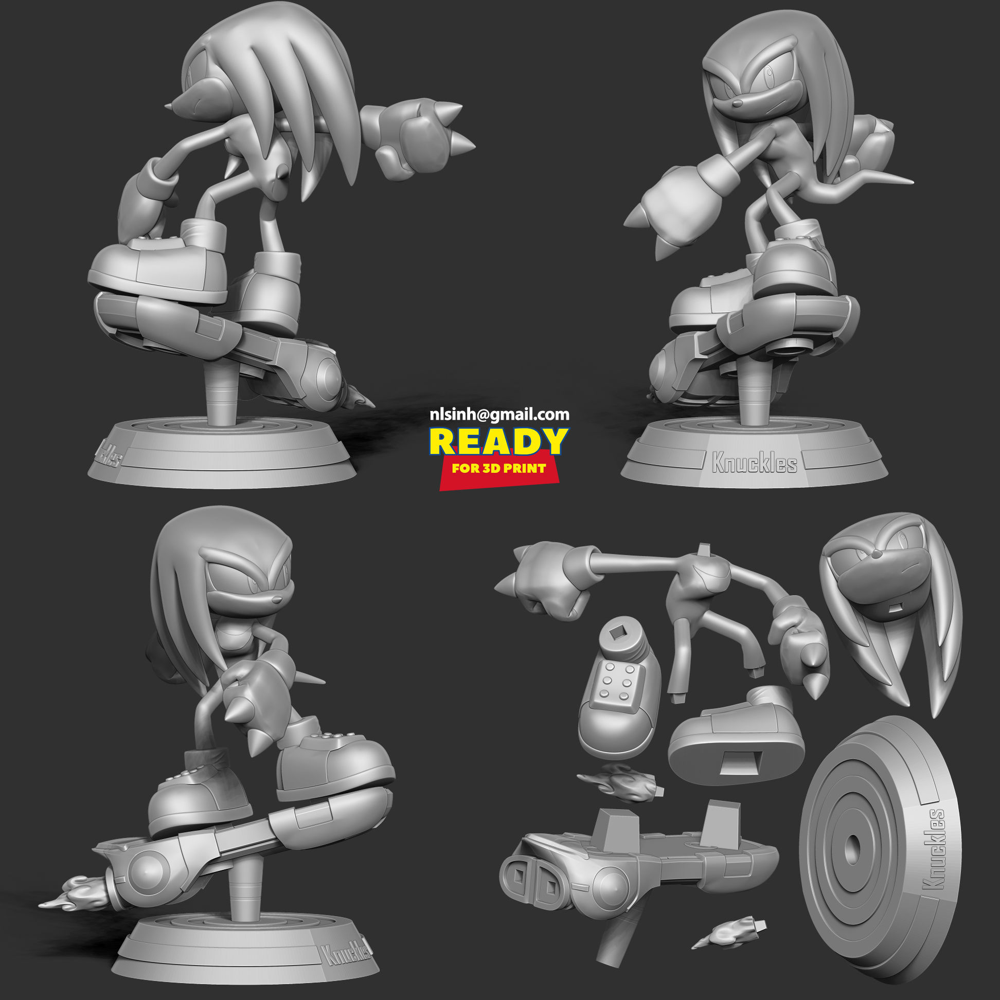 Knuckles - Sonic the Hedgehog 2 Fanart 3D print model_4