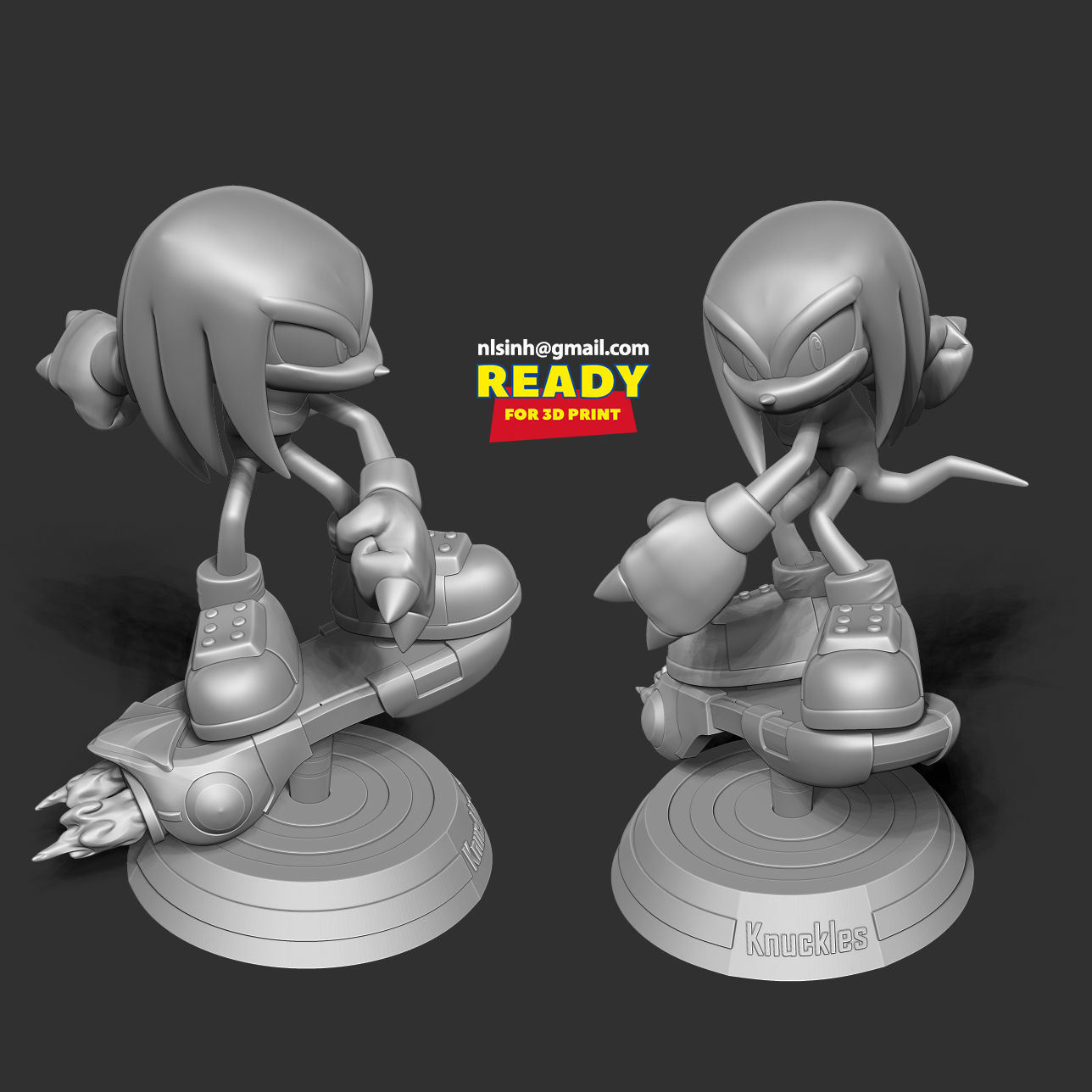 Knuckles - Sonic the Hedgehog 2 Fanart 3D print model_6