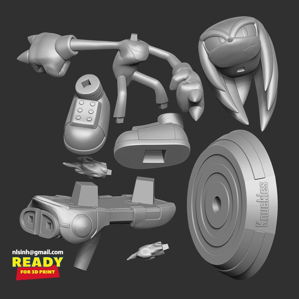 Knuckles - Sonic the Hedgehog 2 Fanart 3D print model_2