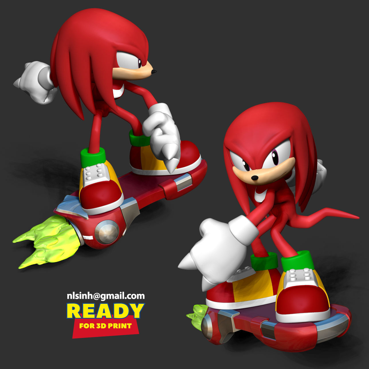 Knuckles - Sonic the Hedgehog 2 Fanart 3D print model_7