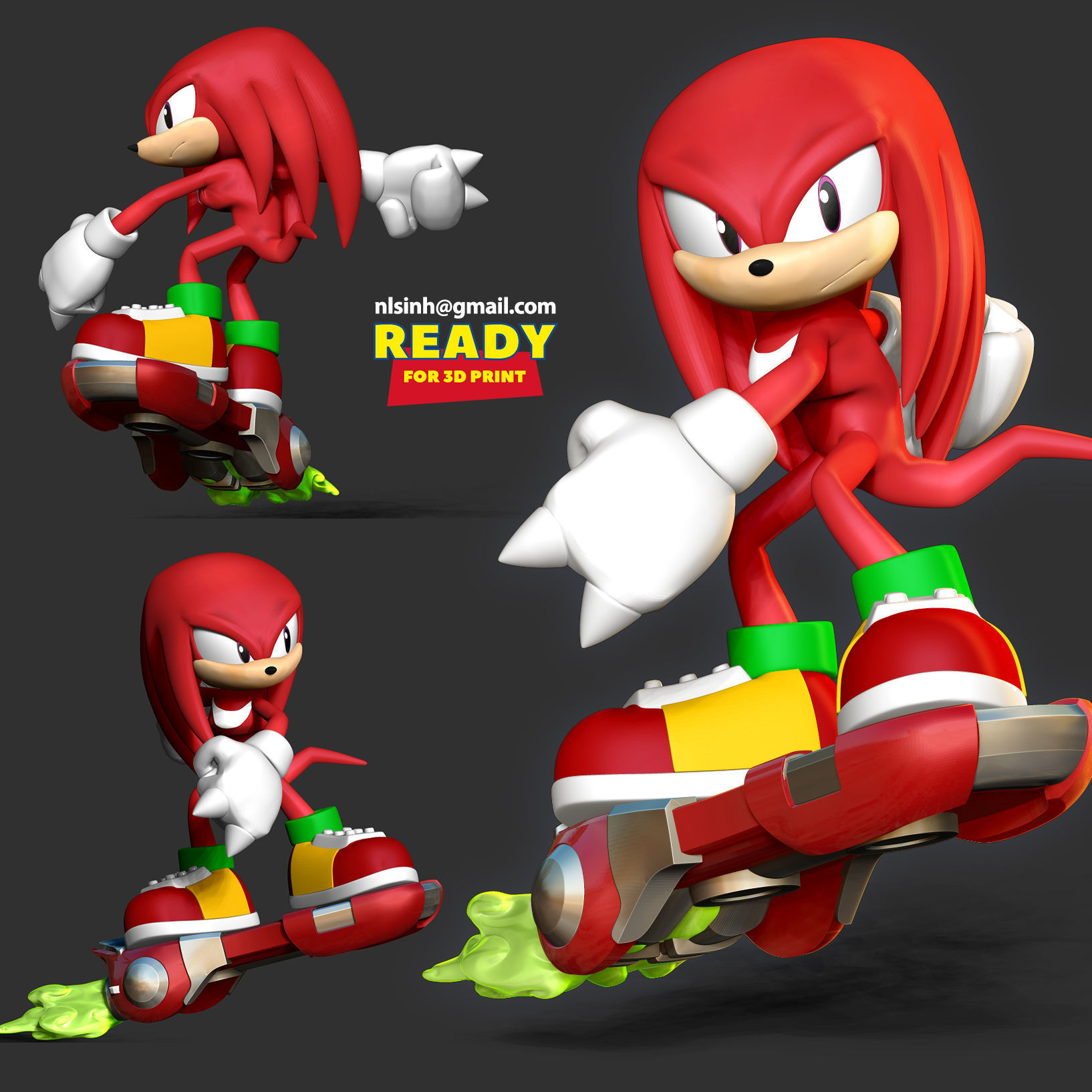 Knuckles - Sonic the Hedgehog 2 Fanart 3D print model_1
