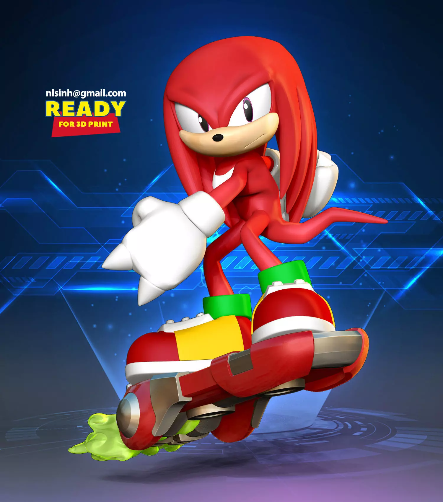 Knuckles - Sonic the Hedgehog 2 Fanart 3D print model_0