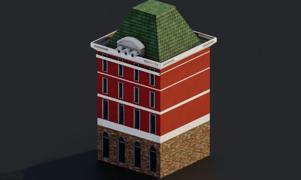 Pack City Crtoon  Low-poly 3D model_24
