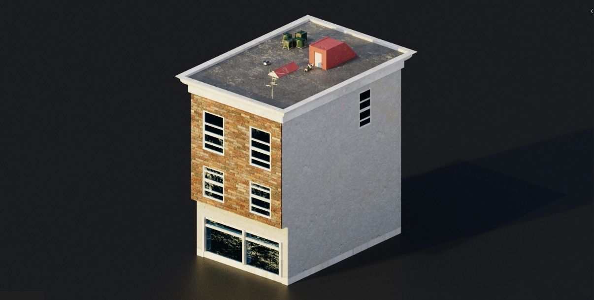 Pack City Crtoon  Low-poly 3D model_9