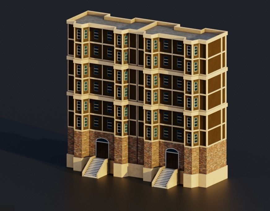 Pack City Crtoon  Low-poly 3D model_7