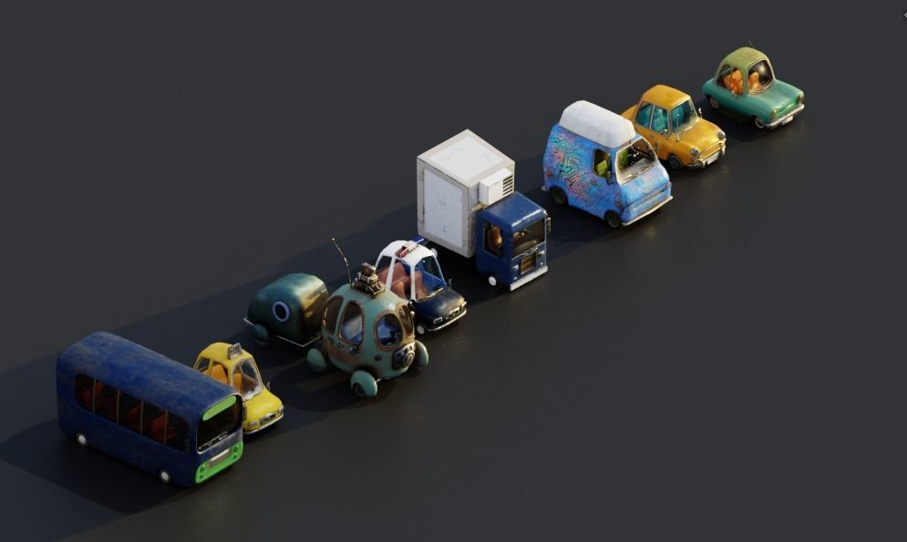 Pack City Crtoon  Low-poly 3D model_61