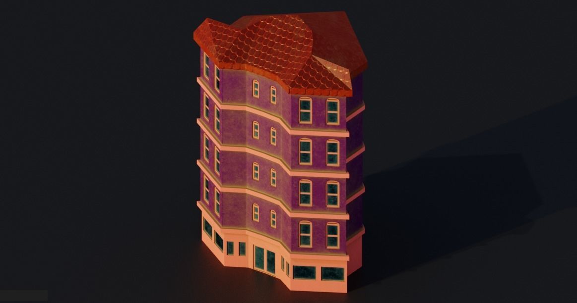 Pack City Crtoon  Low-poly 3D model_21