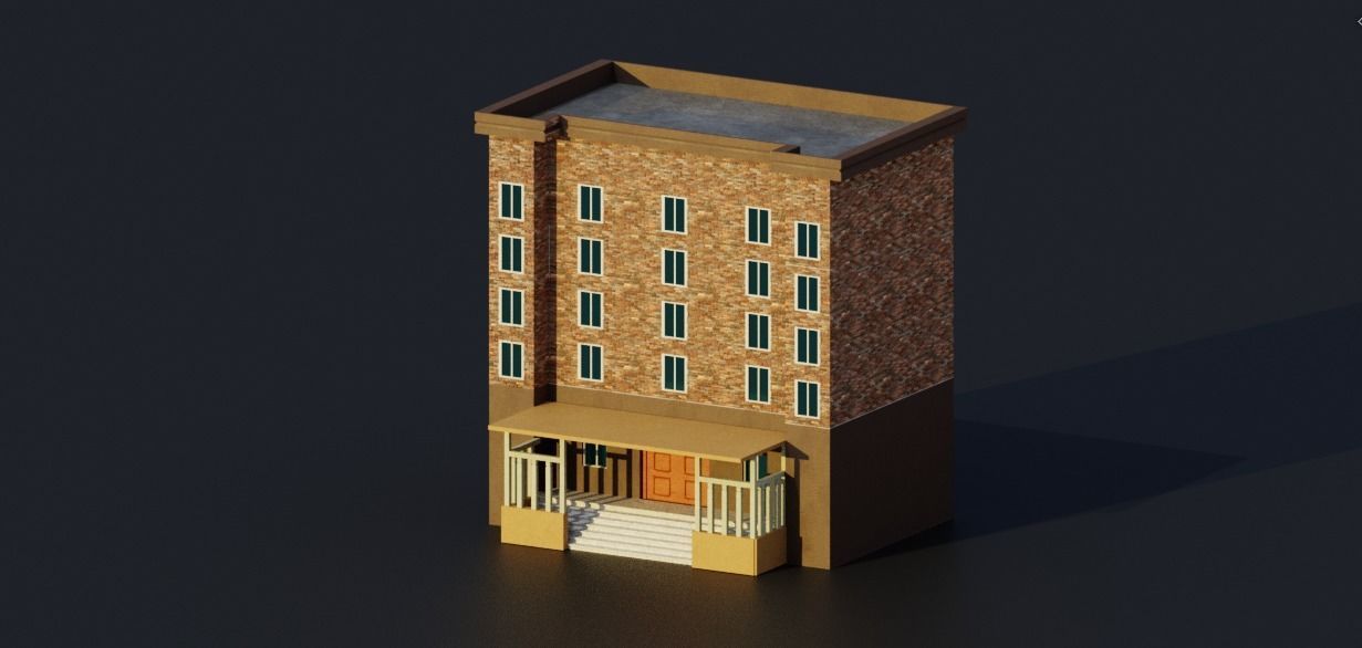 Pack City Crtoon  Low-poly 3D model_2