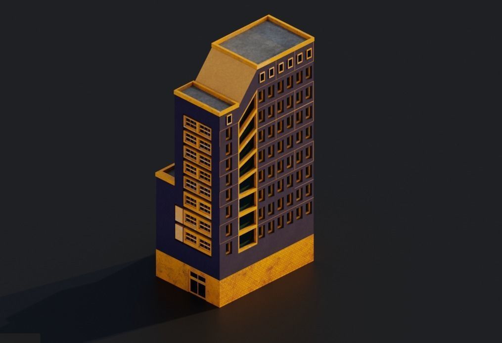 Pack City Crtoon  Low-poly 3D model_30