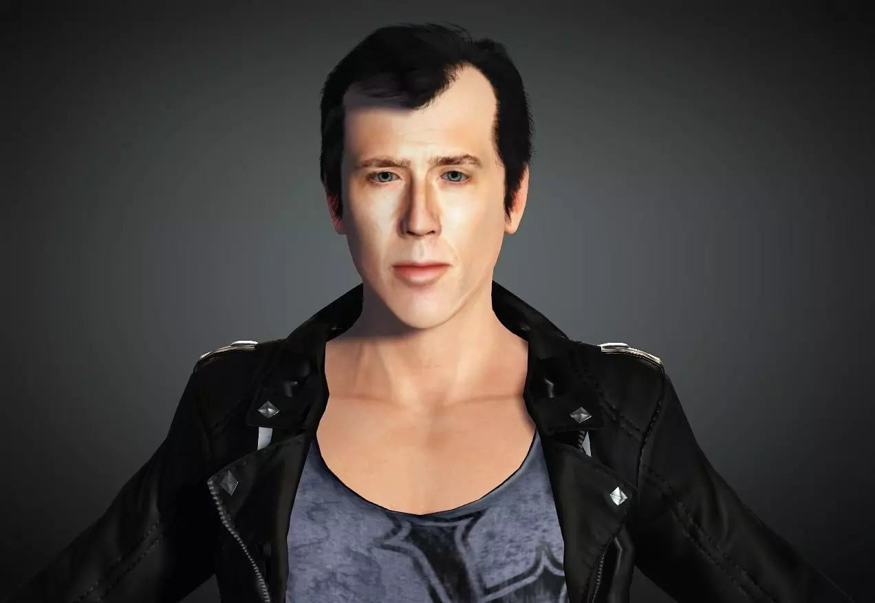 Nic Cage 3D Model Low-poly 3D model