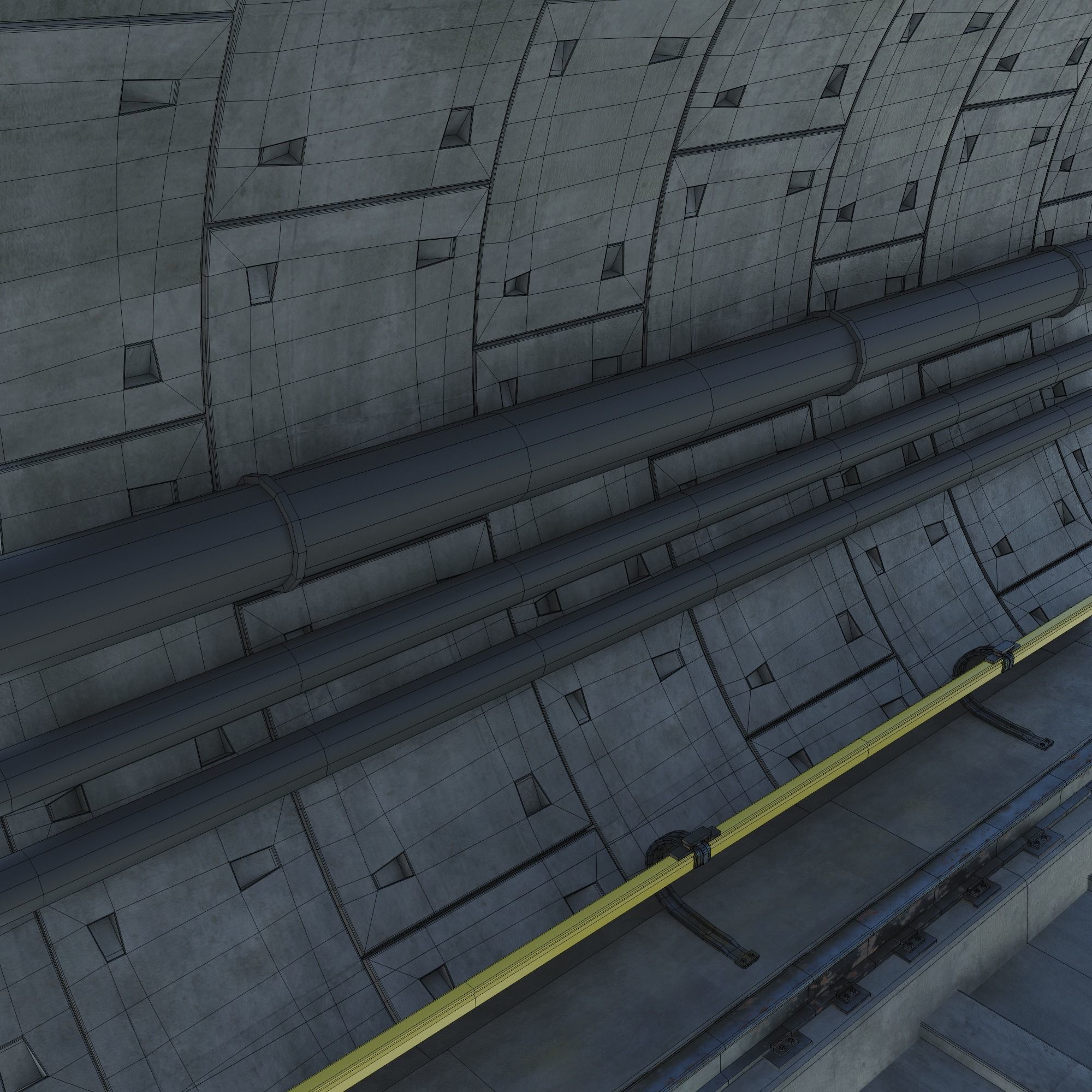 Metro tunnel 3D model_2