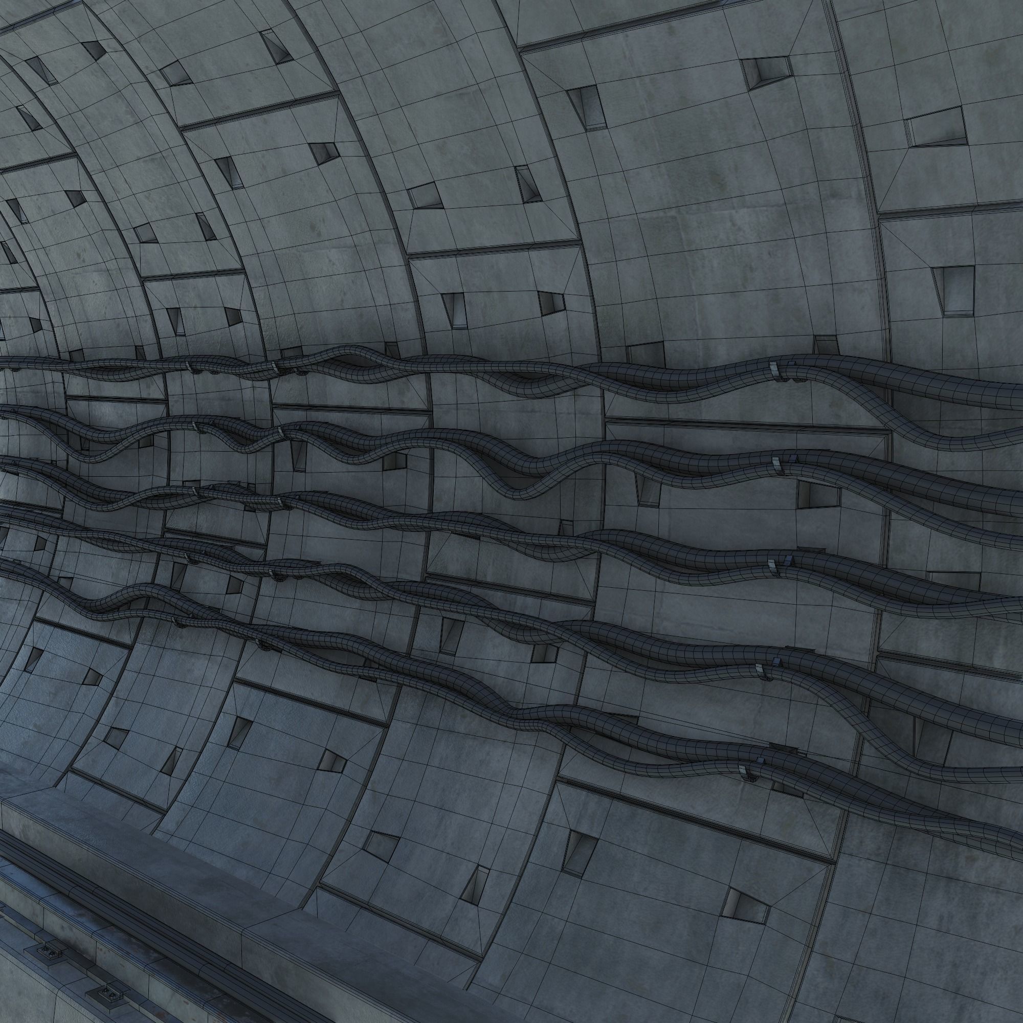 Metro tunnel 3D model_4