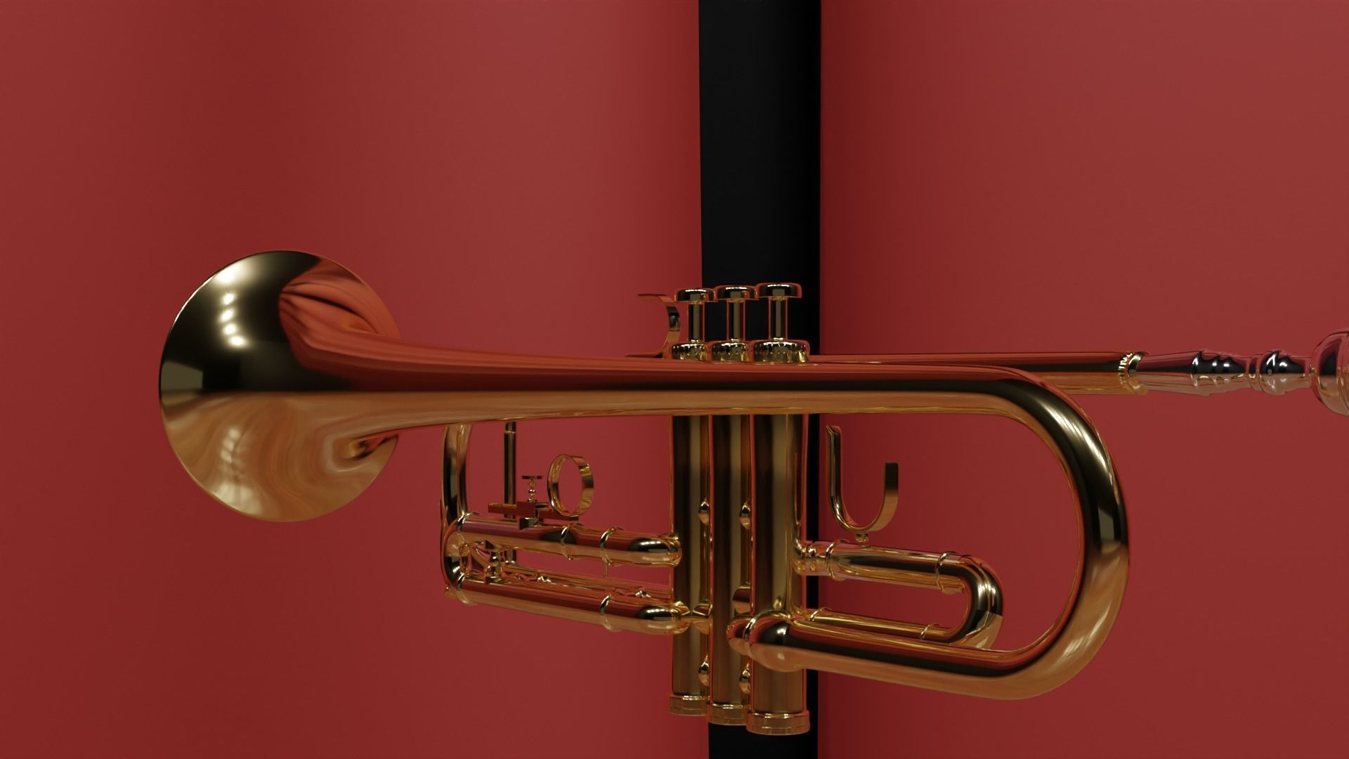 Brass Trumpet 3D model_6