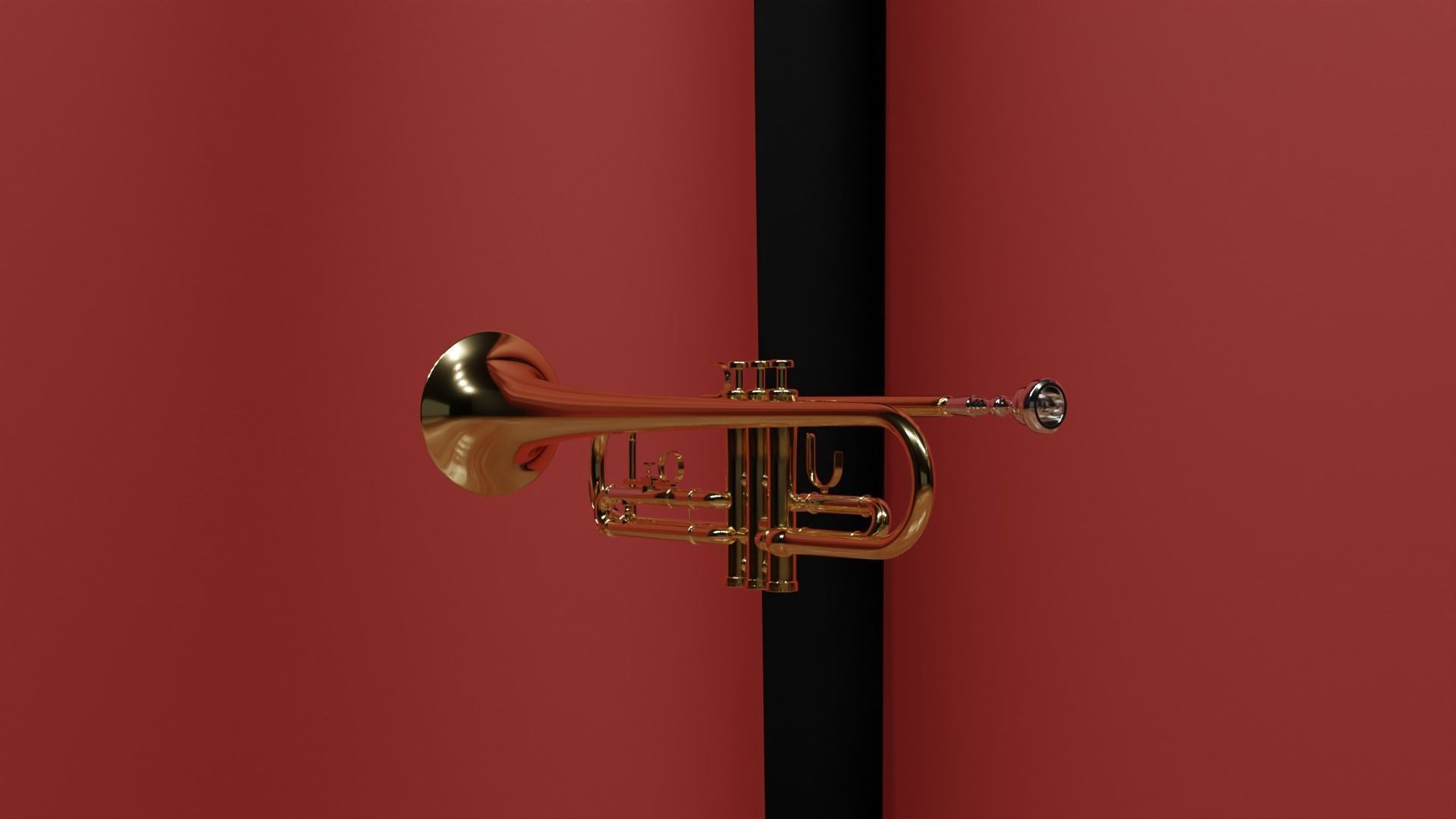 Brass Trumpet 3D model_5