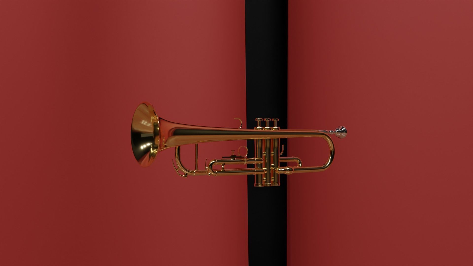 Brass Trumpet 3D model_4