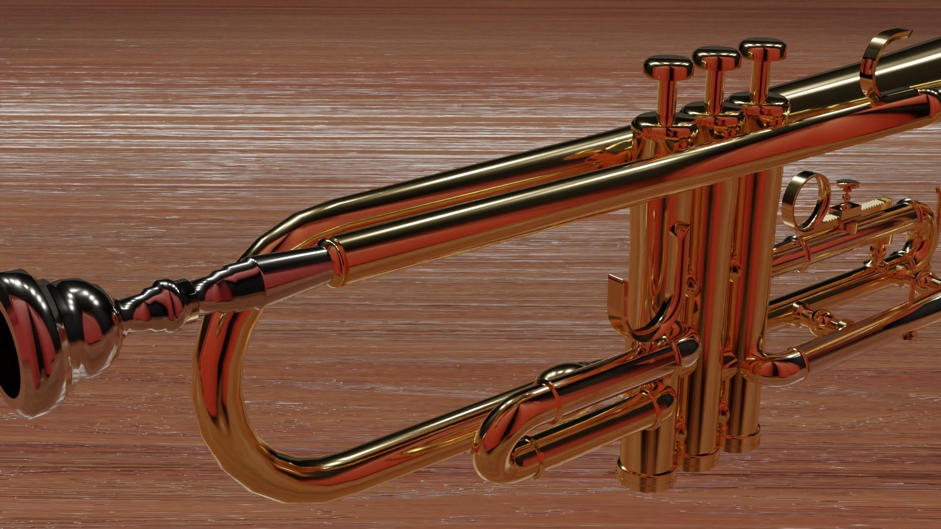 Brass Trumpet 3D model_8