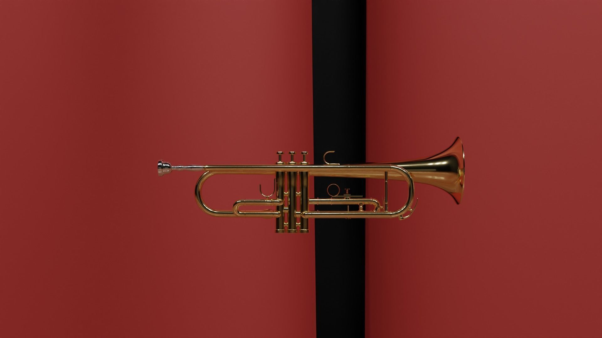 Brass Trumpet 3D model_1