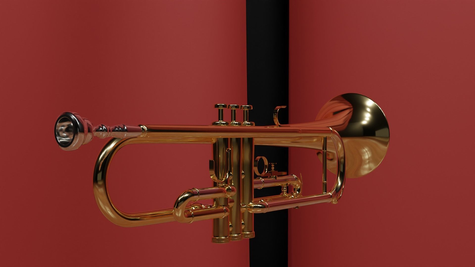 Brass Trumpet 3D model_7