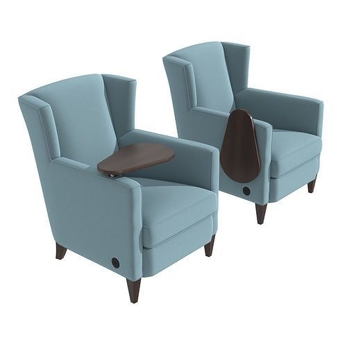 H Contract  Clifton and Emma Tablet Arm Chairs 3D model