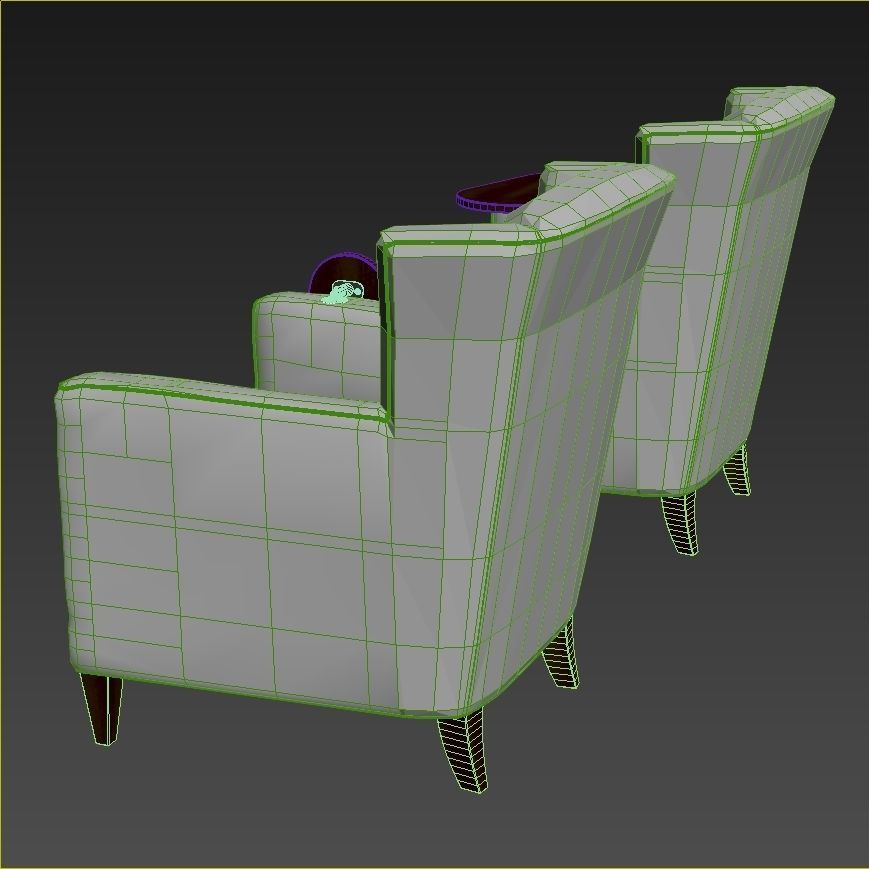 H Contract  Clifton and Emma Tablet Arm Chairs 3D model_7