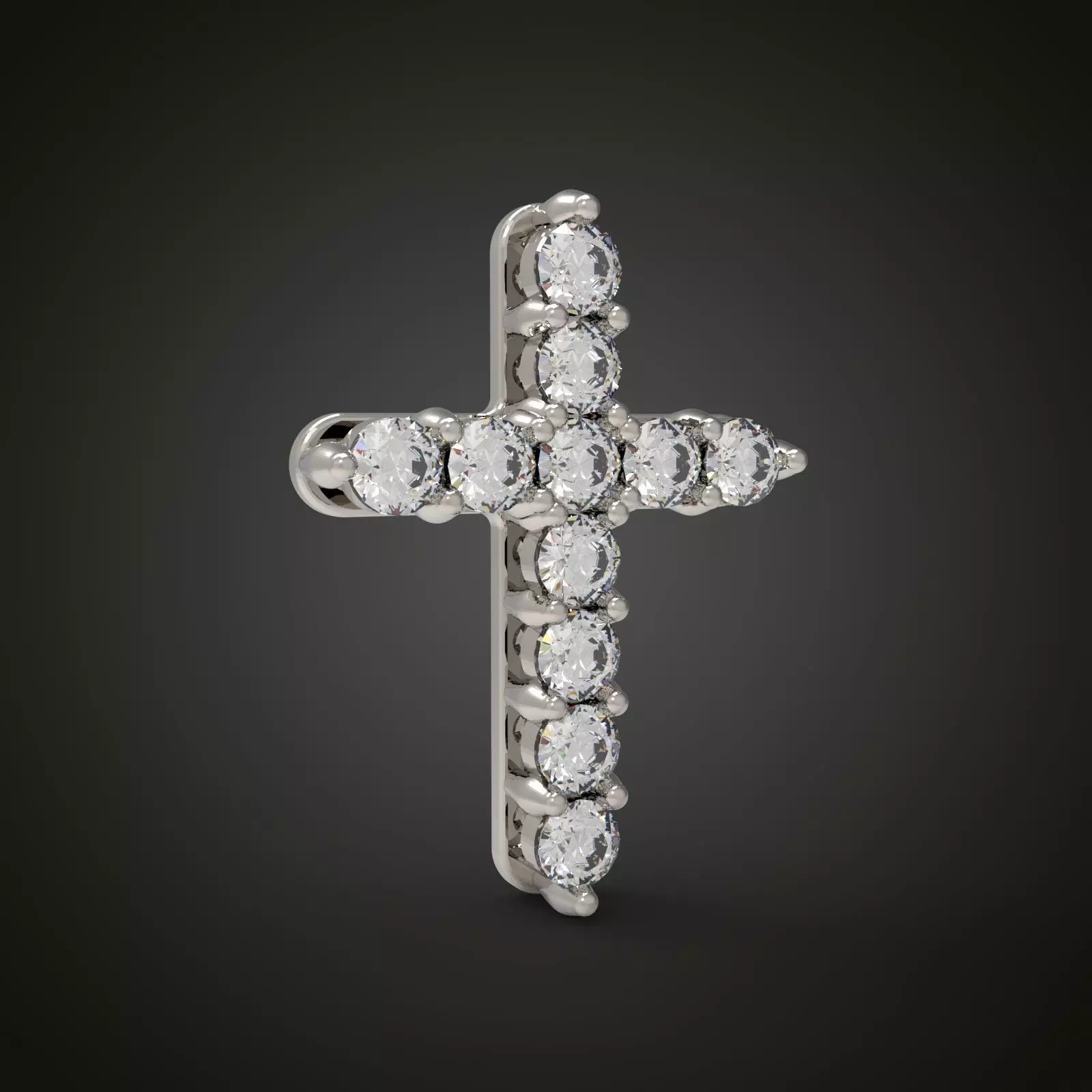 Cross with gemstones 3D print model_0