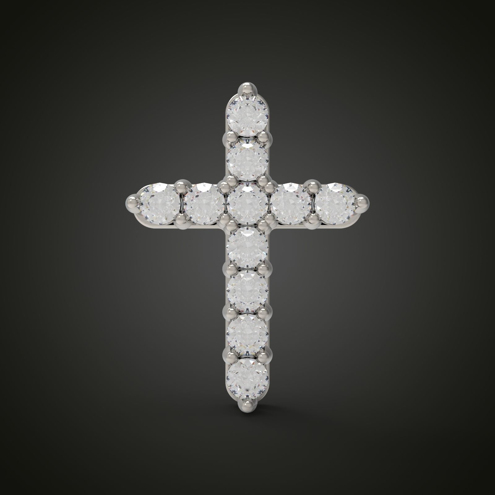 Cross with gemstones 3D print model_1