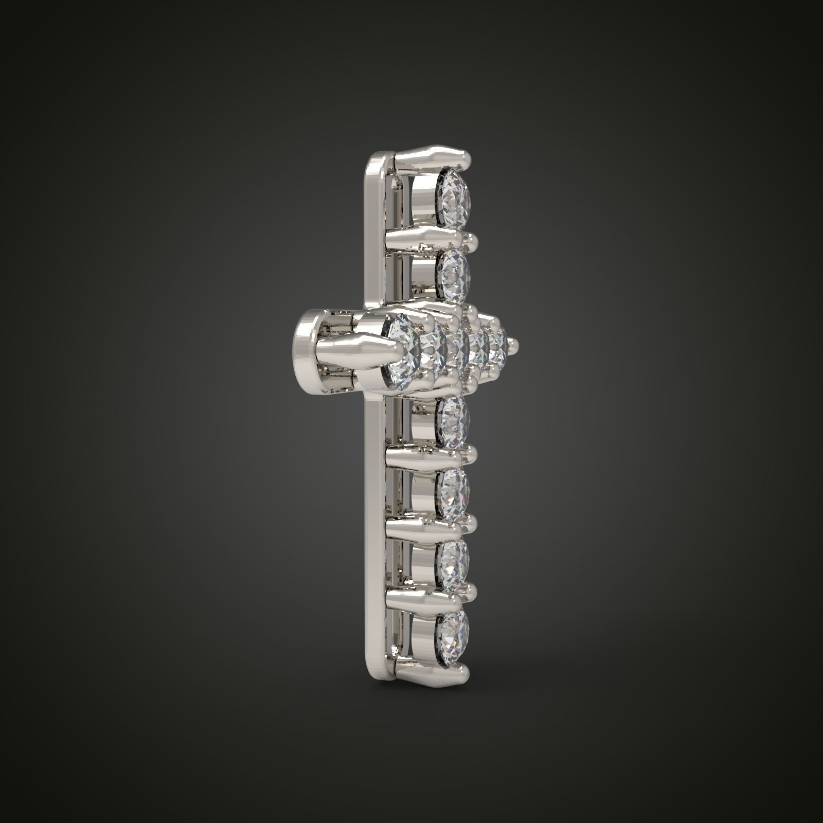 Cross with gemstones 3D print model_7