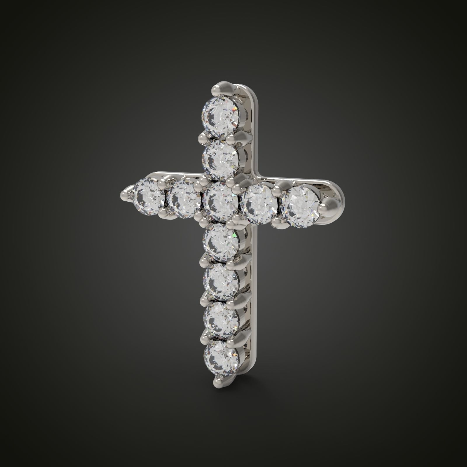 Cross with gemstones 3D print model_4