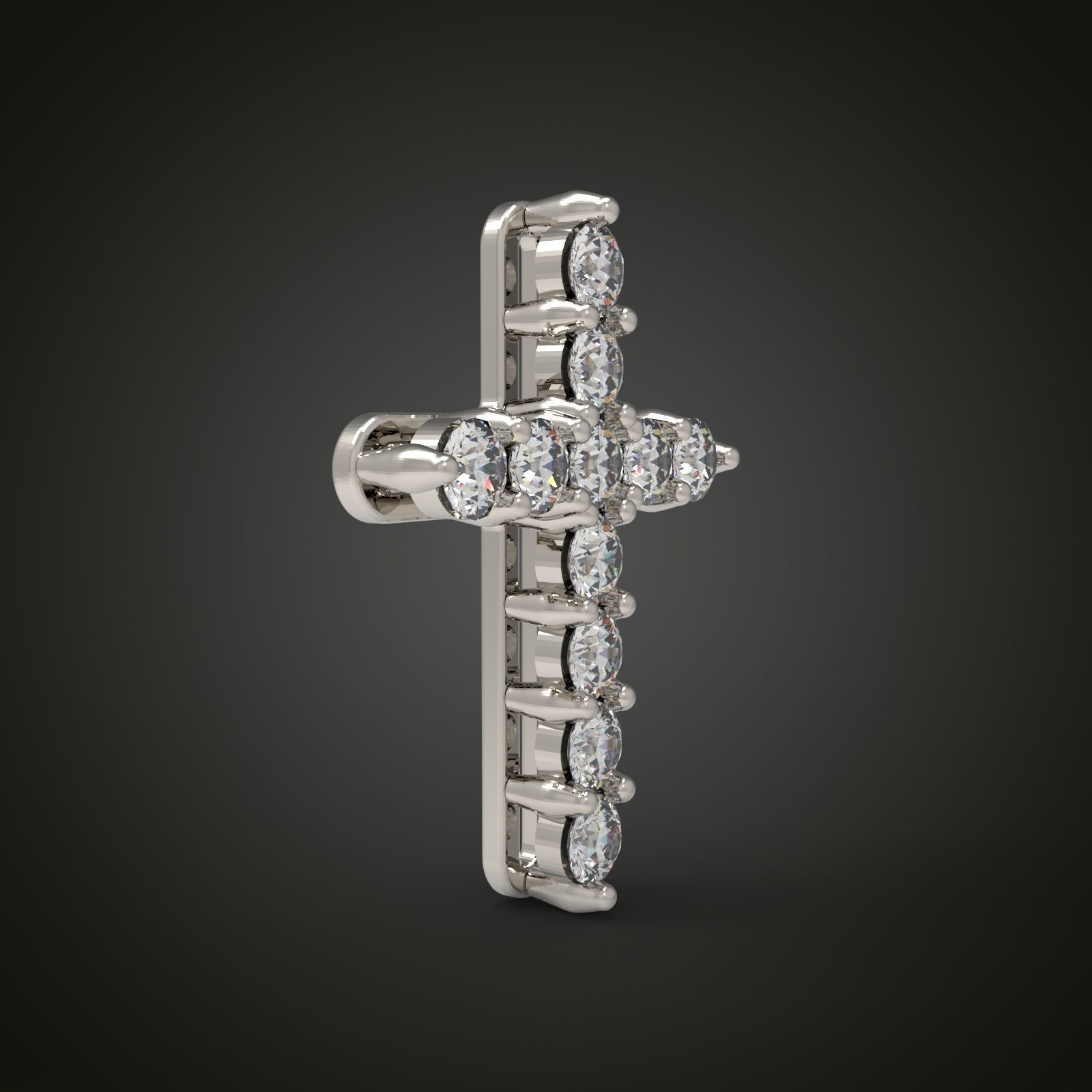 Cross with gemstones 3D print model_6