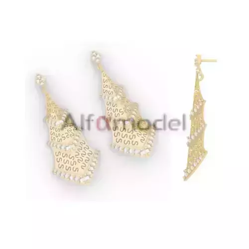Fancy Gold Diamond Earring