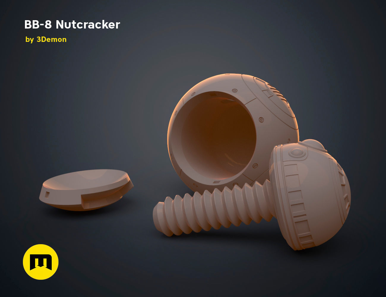 BB-8 Nutcracker 3D print model_15
