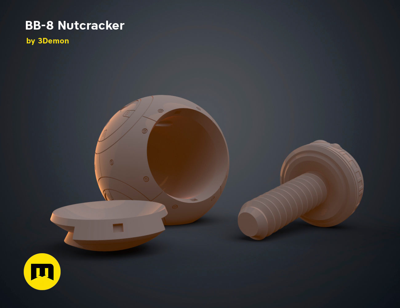 BB-8 Nutcracker 3D print model_16