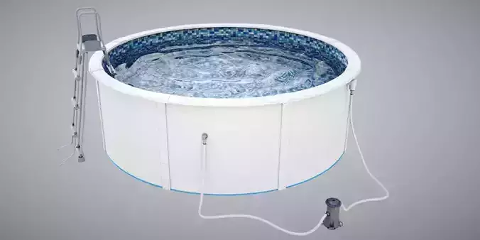 Waterpool Garden Low-poly 3D model