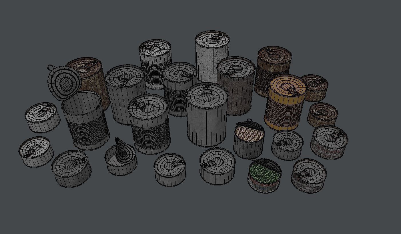 Paints and Street Elements Low-poly 3D model_6